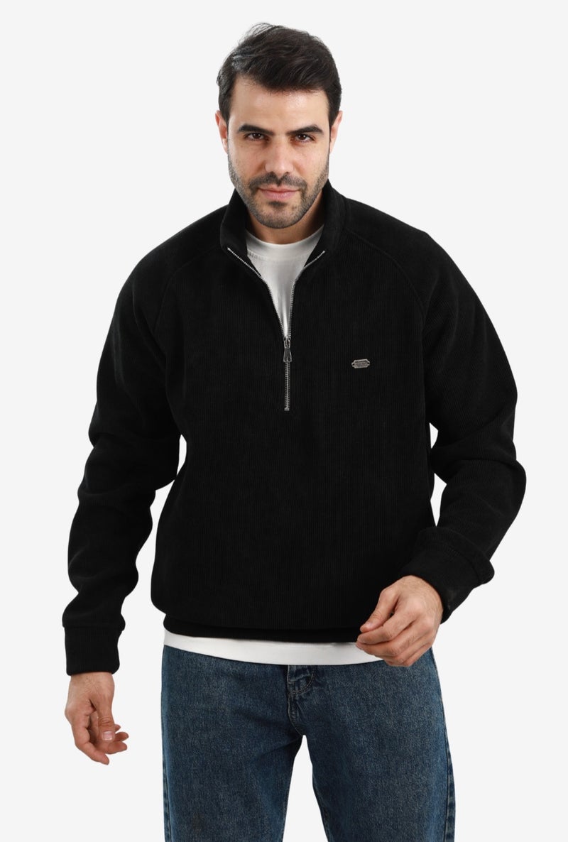 WHITE RABBIT Men’s Half-Zip Ribbed Sweater - Image 1